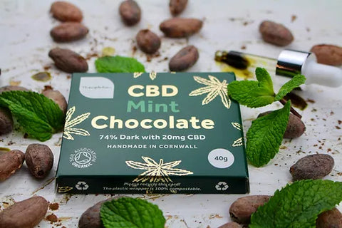 Themptation Organic 20gr CBD Mint Dark Chocolate 40g