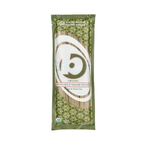 King Soba Organic Brown Rice & Wakame Noodles 250gr
