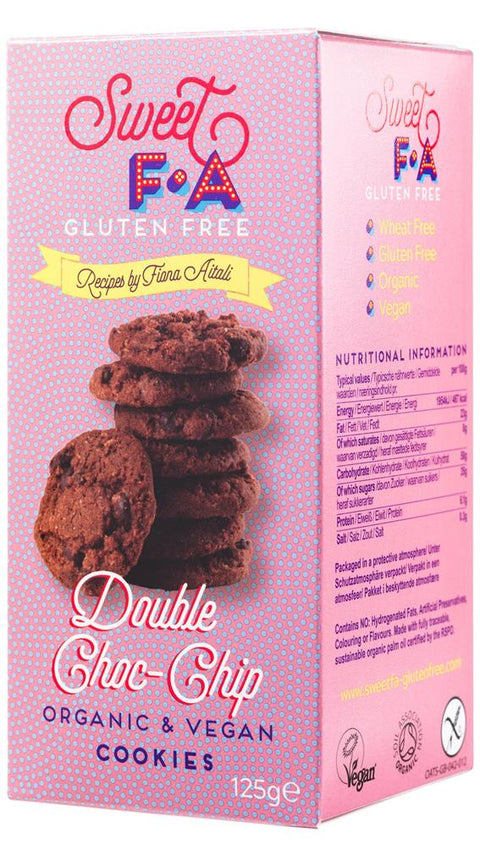 Sweet FA Organic Gluten-free and Vegan Double Chocolate Chip Cookies