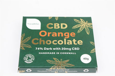 Themptation Organic 20gr CBD Chocolate Orange Bar 40g